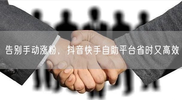 告别手动涨粉，抖音快手自助平台省时又高效