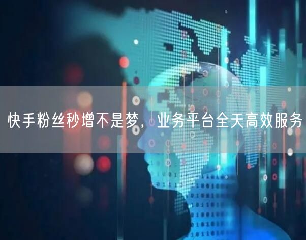 快手粉丝秒增不是梦，业务平台全天高效服务
