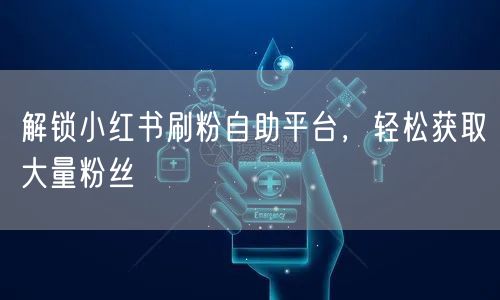 解锁小红书刷粉自助平台，轻松获取大量粉丝