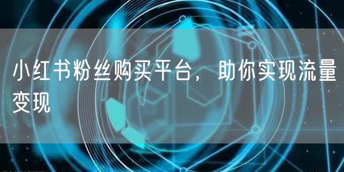 小红书粉丝购买平台，助你实现流量变现