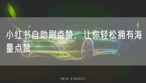 小红书自助刷点赞，让你轻松拥有海量点赞