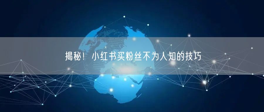 揭秘！小红书买粉丝不为人知的技巧