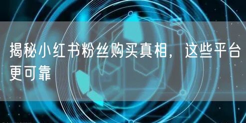 揭秘小红书粉丝购买真相，这些平台更可靠