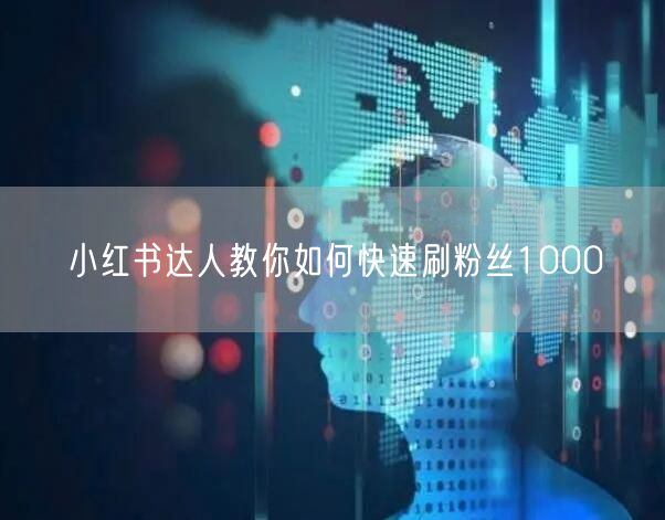 小红书达人教你如何快速刷粉丝1000