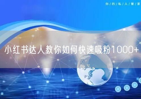 小红书达人教你如何快速吸粉1000+
