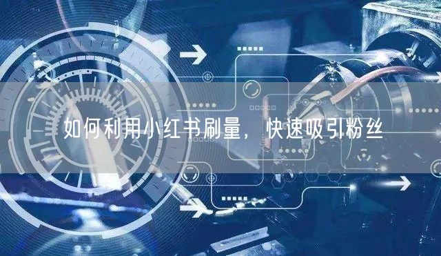 如何利用小红书刷量，快速吸引粉丝