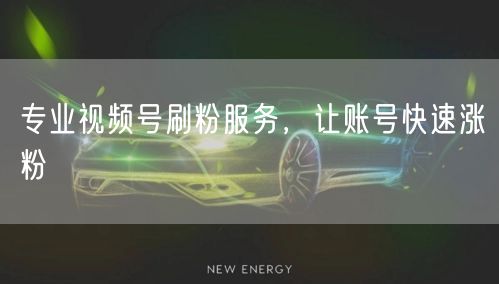 专业视频号刷粉服务，让账号快速涨粉