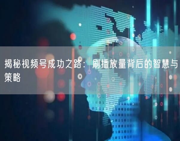 揭秘视频号成功之路：刷播放量背后的智慧与策略