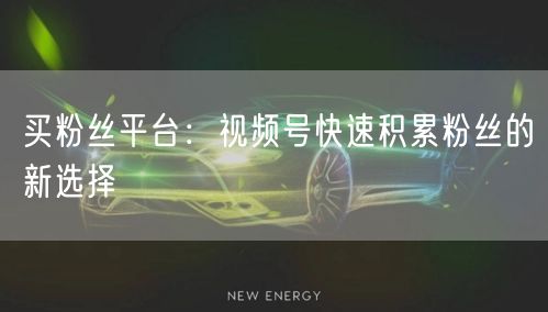 买粉丝平台：视频号快速积累粉丝的新选择