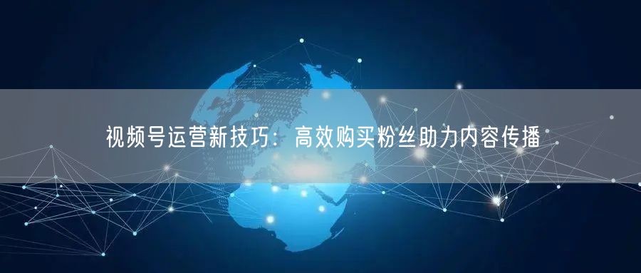 视频号运营新技巧：高效购买粉丝助力内容传播